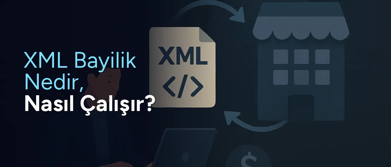 XML bayilik kavramını açıklayan bir görsel. E-ticaret dünyasında XML bayilik modelinin ne anlama geldiğini gösteriyor.